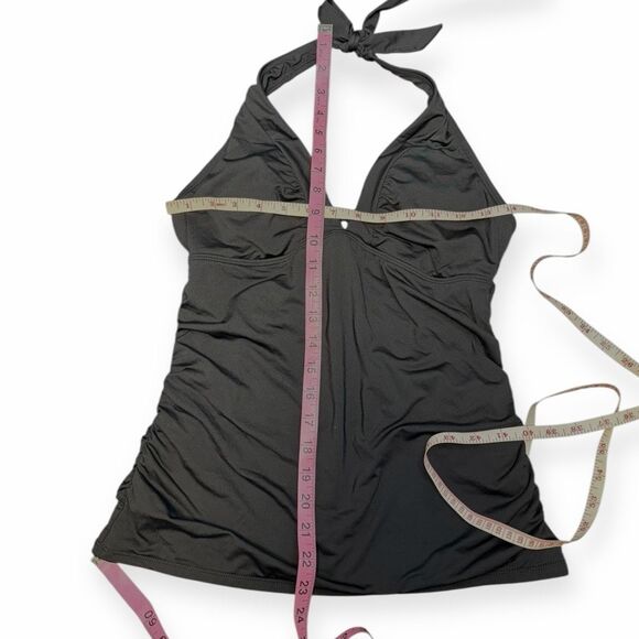 ATHLETA Women’s Black Shirrendipity Halter Tankini Swim Top Size Medium Tall (MT - Picture 8 of 8